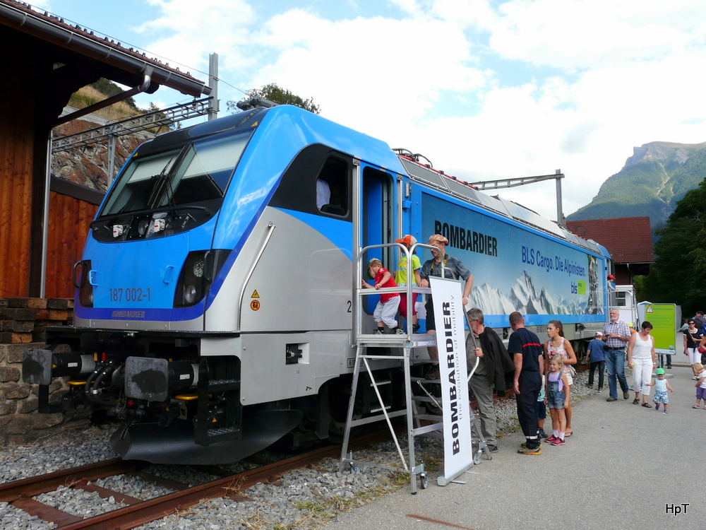 Sersa - Lok 187 002-1 in Lalden zur 100 Jahrfeier der BLS Sdrame am 07.09.2013