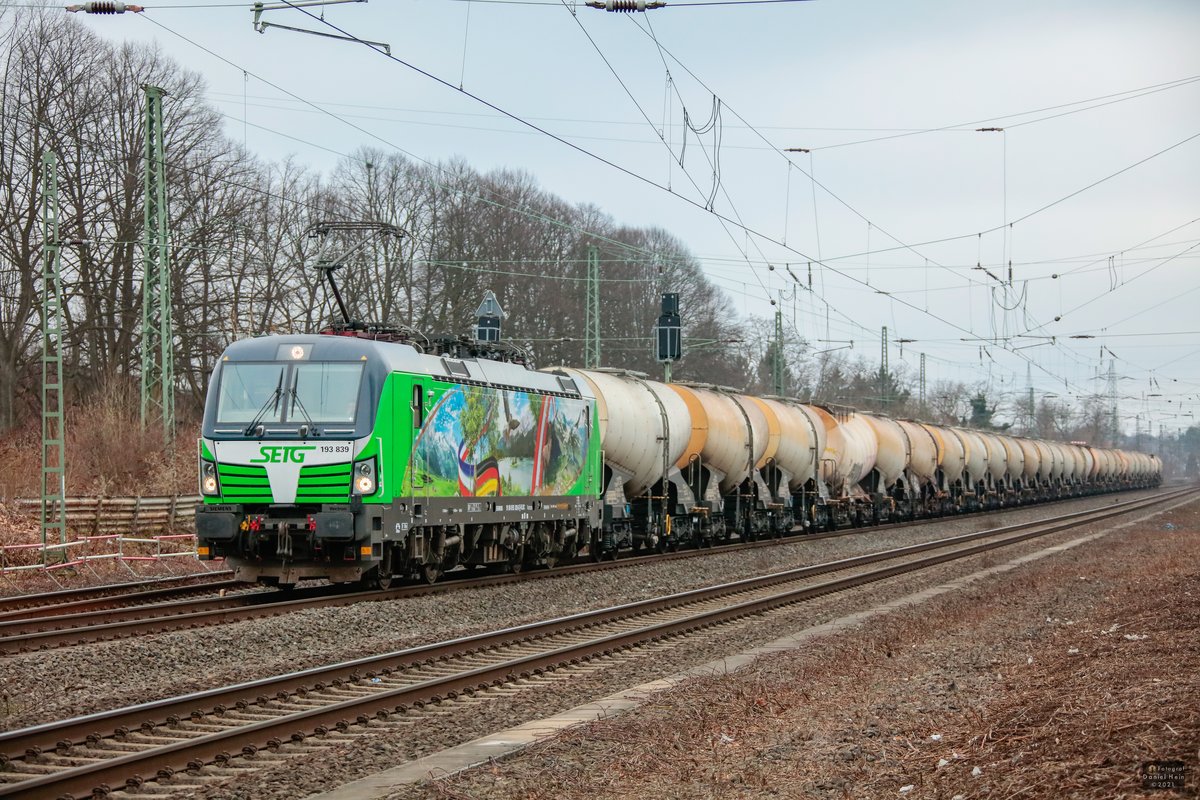 SETG 193 839  Alpen  Werbelok in Gelsenkirchen Buer Nord, Februar 2021.