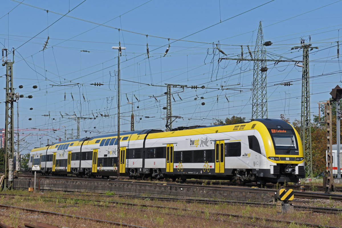 Siemens Desiro 1462 514-9 fährt beim badischen Bahnhof ein. Die Aufnahme stammt vom 14.09.2020.