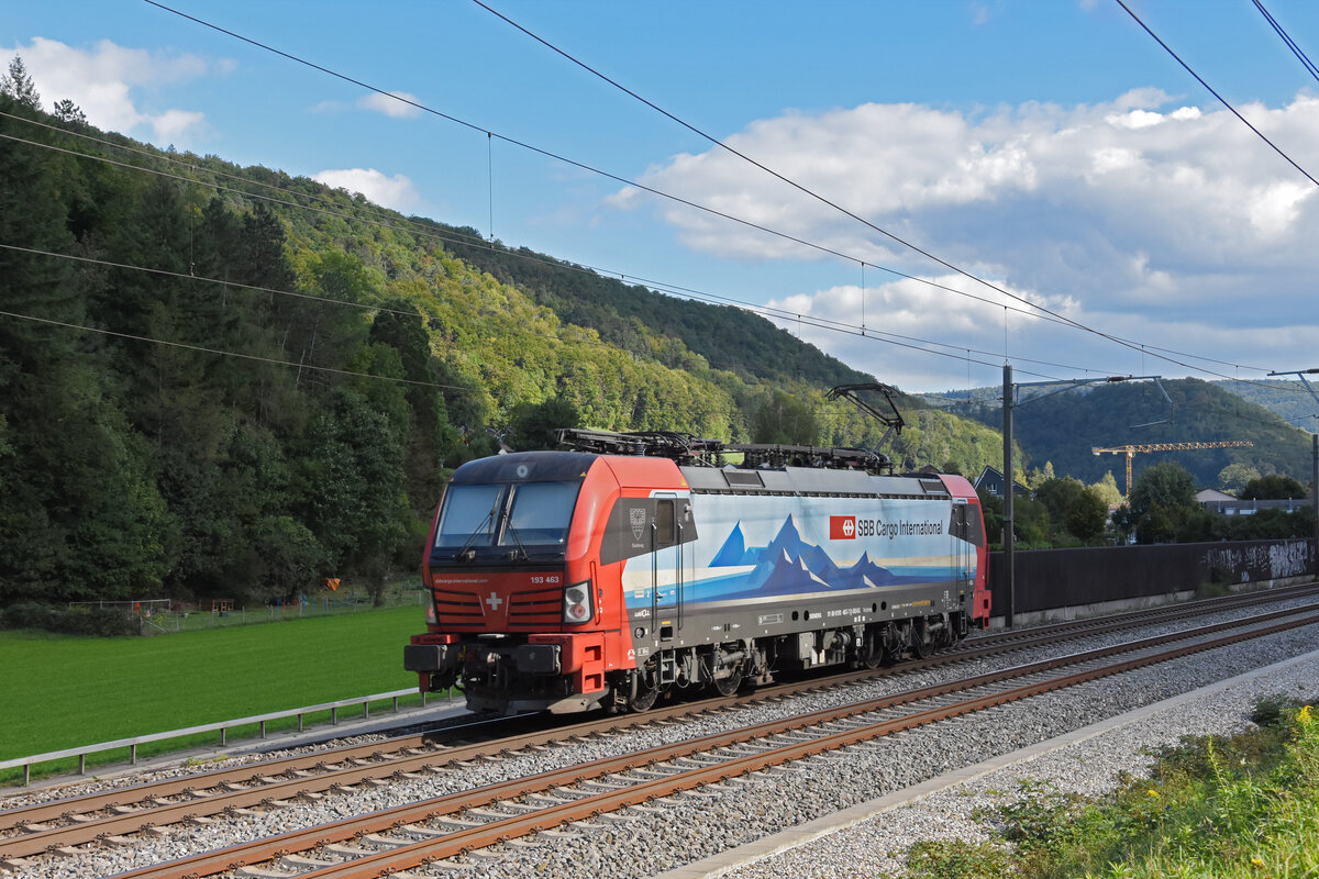 Siemens Vectron 193 463-7 fährt am 20.09.2022 Richtung Bahnhof Tecknau.