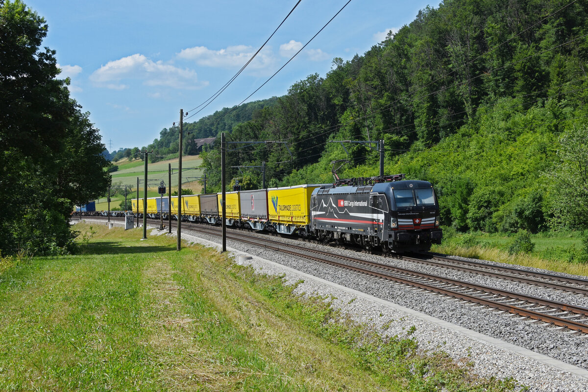 Siemens Vectron 193 658-2 fährt Richtung Bahnhof Tecknau. Die Aufnahme stammt vom 16.06.2022.