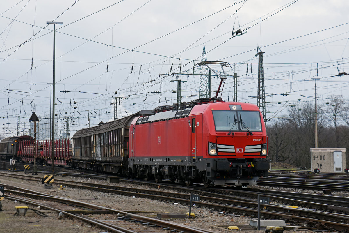 Siemens Vectron der DB 193 333-2 durchfährt den badischen Bahnhof. Die Aufnahme stammt vom 10.01.2019.