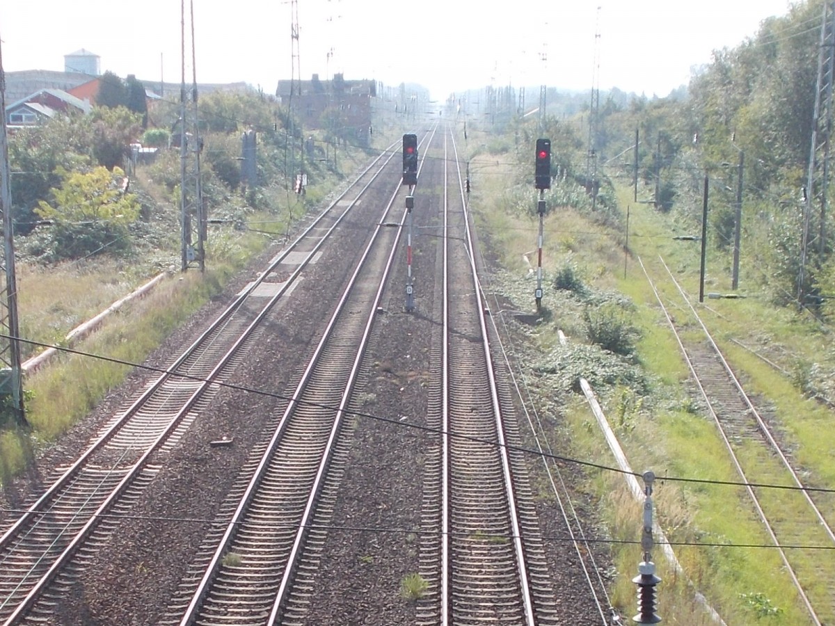 Signale in Richtung Abzw Stralsund Rügendamm am 15.September 2014.