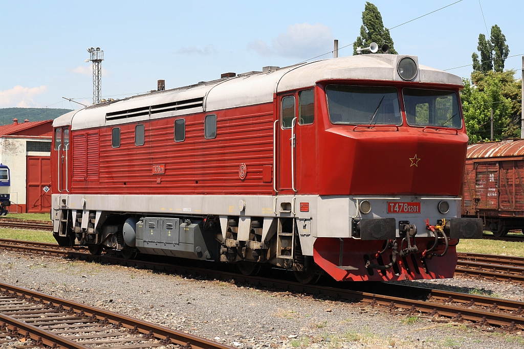 SK-ZSR 751 201-5, historisch angeschrieben als CSD T478 1201, am 16.Juni 2018 im ZSR  Eisenbahnmuseum in Bratislava východ.