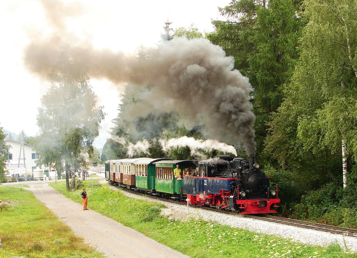 SKGLB 22 (Aquarius C) mit dem Taurachbahn Planzug von St. Andrä nach Mauterndorf kurz nach Mariapfarr.
20.07.2018.