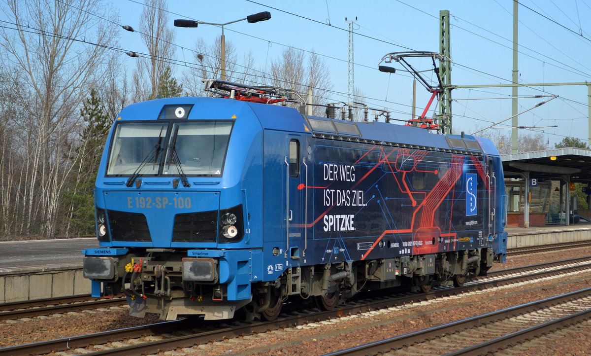 SLG - Spitzke Logistik GmbH, Großbeeren [D] mit  E 192-SP-100  [NVR-Nummer: 91 80 6192 007-3]  am 03.03.21 Durchfahrt BF. Flughafen BER Terminal 5.