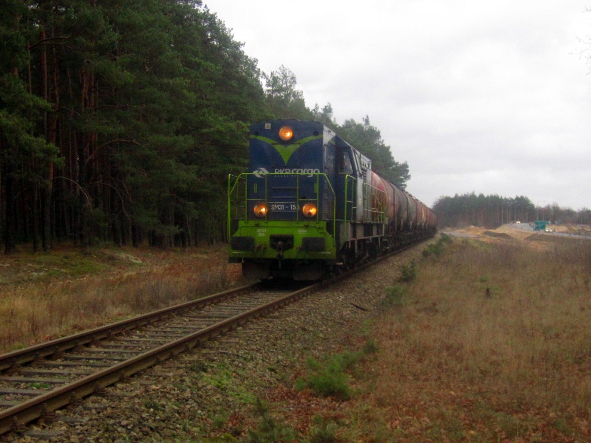 SM31-155 der PKP Cargo mit Kesselwagen,29.10.2013