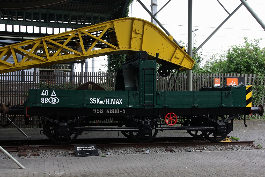 SNCB St�tzwagen 40 88 958 4800-5 am 23.Juli 2026 in der Train World beim Gare Schaerbeek.