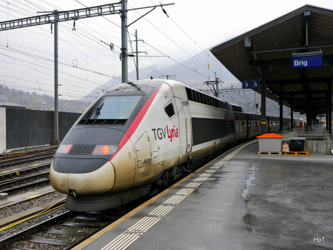 SNCF / SBB - TGV 4410 im Bahnhof Brig am 21.03.2015
