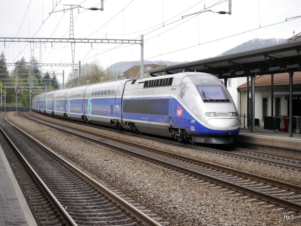SNCF -  TGV 4717 bei der durchfahrt im Bahnhof Sissach am 06.04.2014