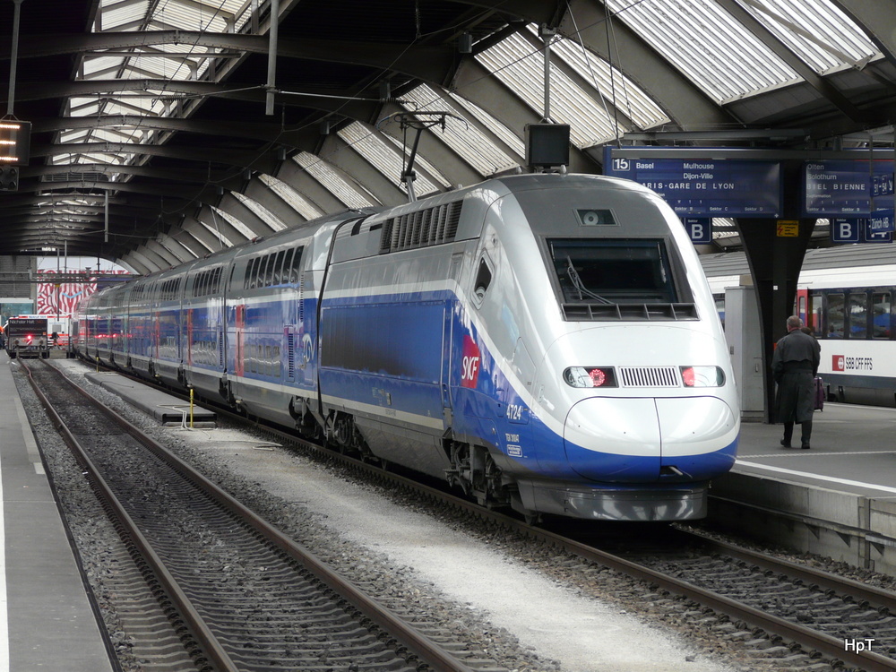 SNCF - TGV 4724 im HB Zürich am 16.02.2014