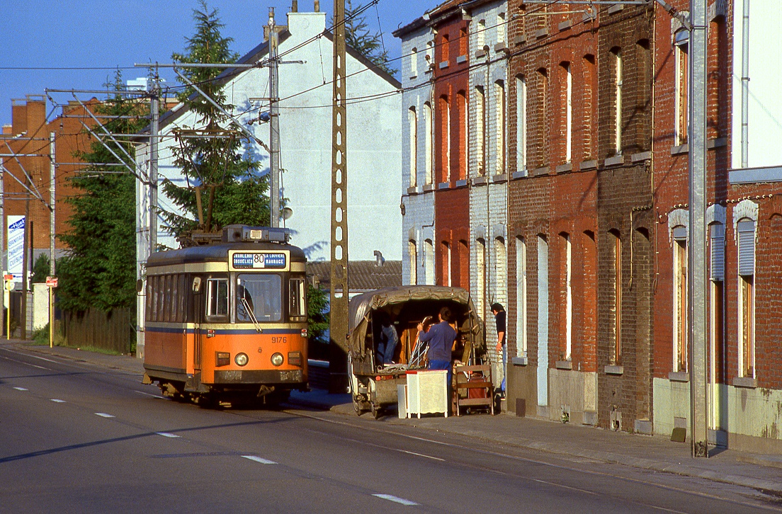 SNCV Tw 9176 westlich von Courcelles, 16.06.1987.