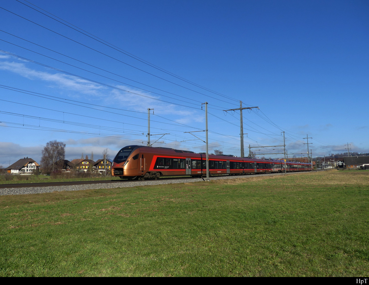 SOB/SBB - Traverso RABe 506 117 unterwegs bei Lyssach am 31.12.2021