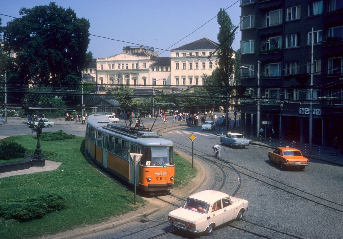Sofia SL 3 (GTw 754) am 19. Juni 1977.