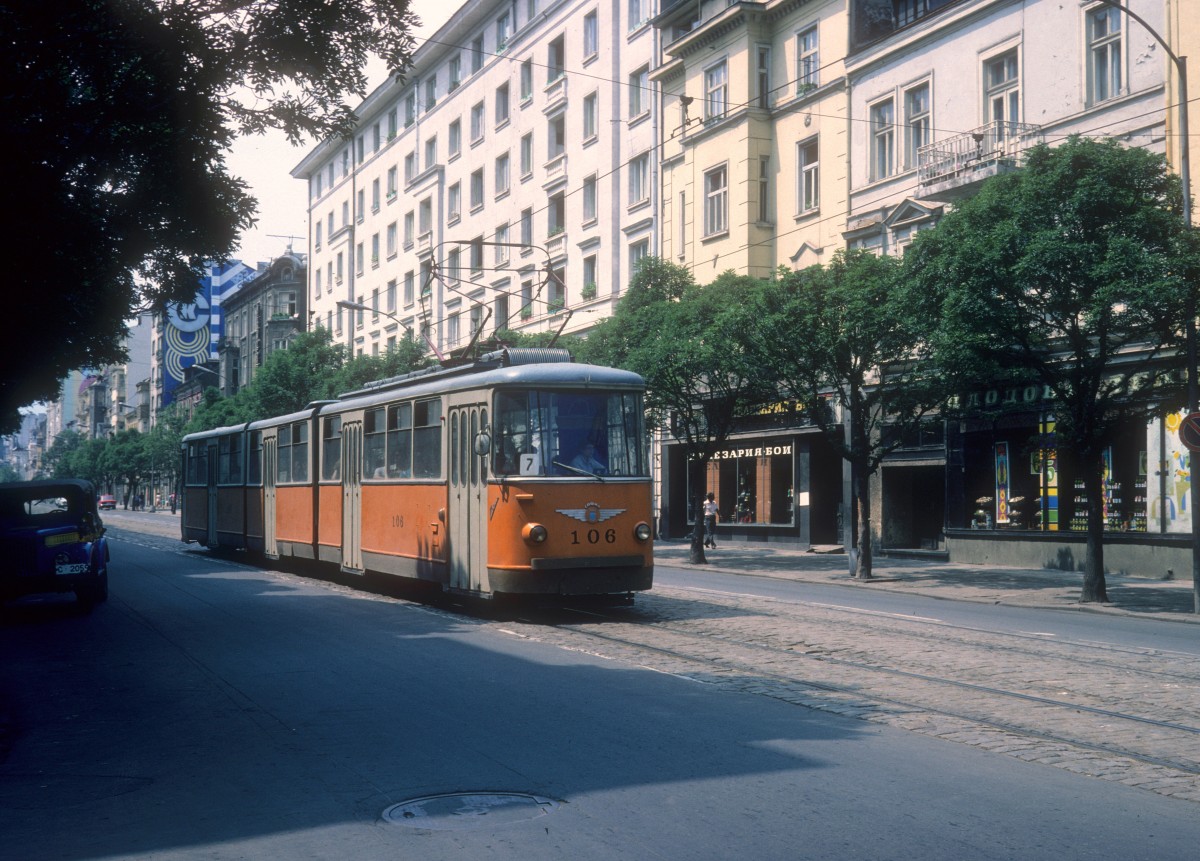 Sofia SL 7 (GTw 106) am 19. Juni 1977.