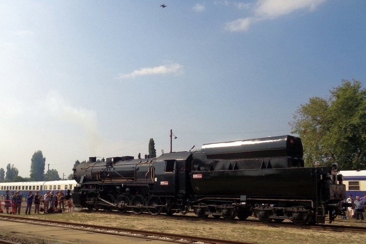 Soigar ein Drone wurde eingesetzt beim Fotografieren von 555.3008 ins Budapester Eisenbahnmuseum am 9 September 2018.