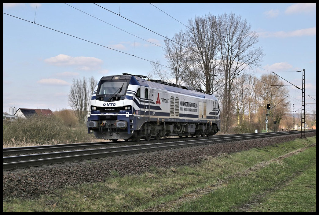 Solo fuhr am 5.4.2023 um 15.51 Uhr die VTG 159222-9 über die Rollbahn in Lengerich Schollbruch in Richtung Münster.