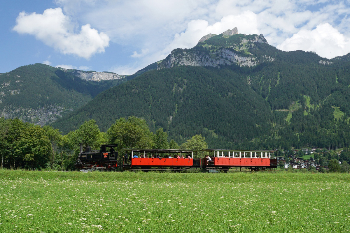 Sommerferien 2016 im Zillertal: Lok 3 der Achenseebahn am 27.07.2016 kurz vor dem Ziel Seespitz.