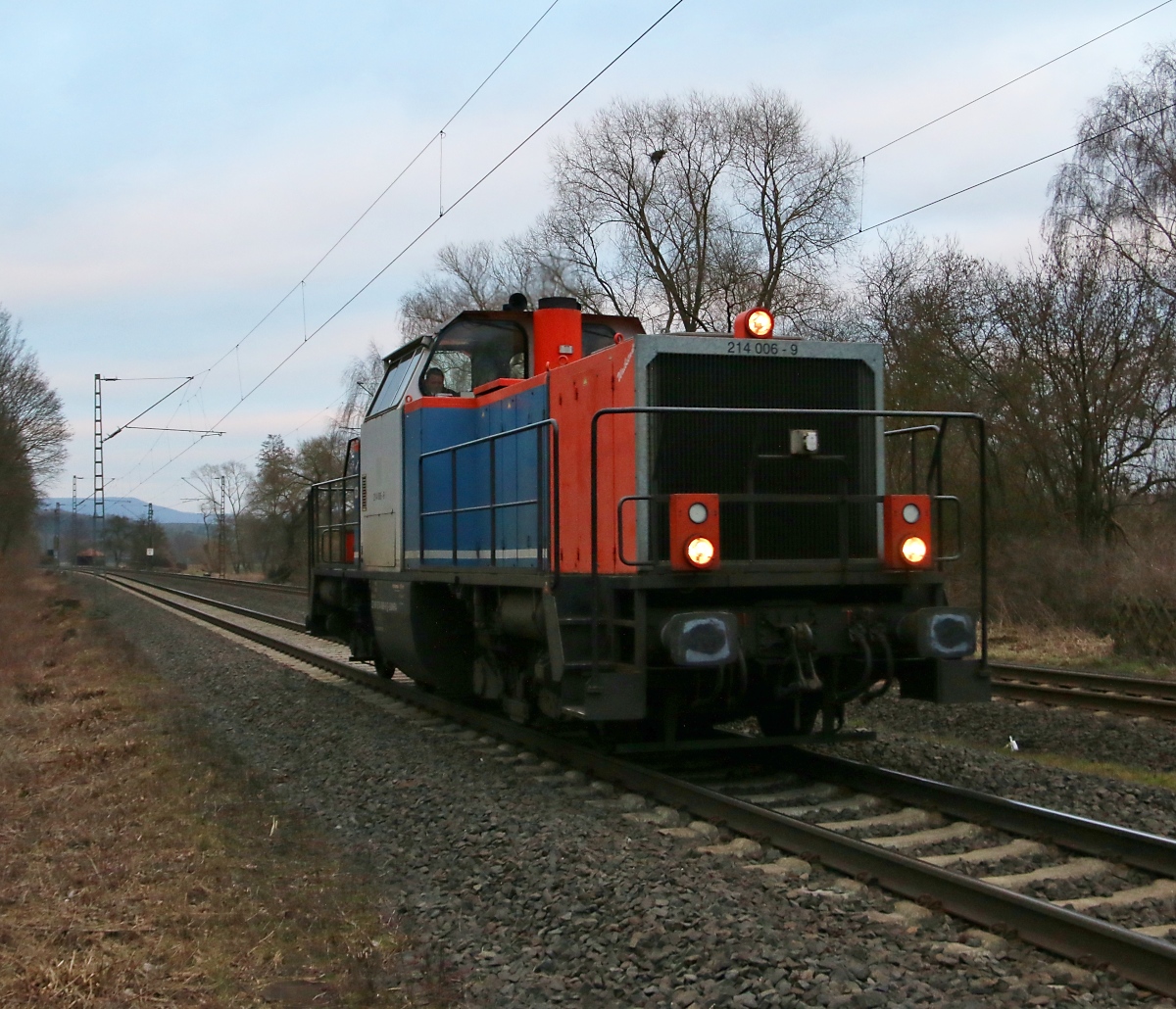 Sonata 214 006-9 kam am 13.03.2016 als Tfzf in Richtung Süden durch Wehretal-Reichensachsen.