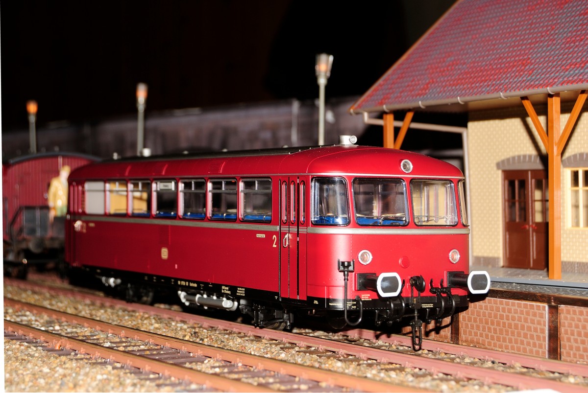 Spur 1 VT 98 9758 beim Gangelter Modellbahntreff am 29.11.2014