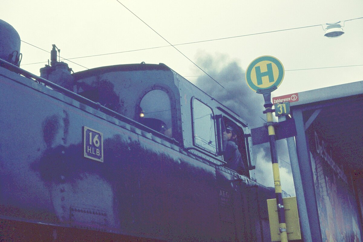 SSB Filderbahn Bf. S-Möhringen GES-Lok 16  als Linie 31  04-05-1975