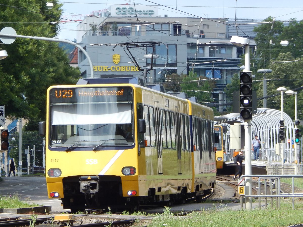 SSB U-Bahn Nr.4217 in Stuttgart am 18.06.2018