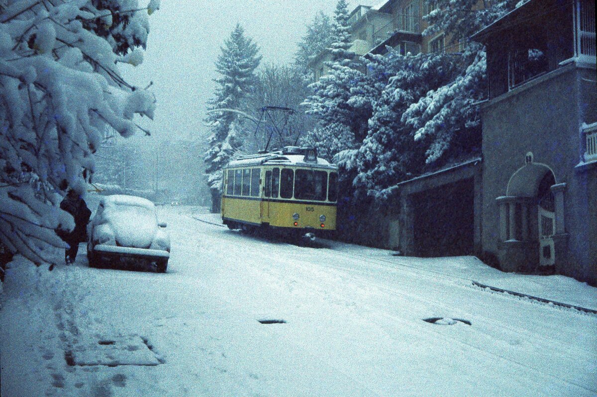 SSB ZB  Tw 105 (ME 1950) unterhalb 'Wielandshöhe' 12-1978