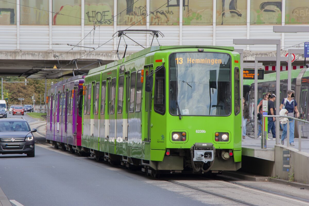 Stadtbahn Hannover | TW6000 Doppeltraktion TW6239 an der Haltestelle Linden/Fischerhof am 26.9.2026