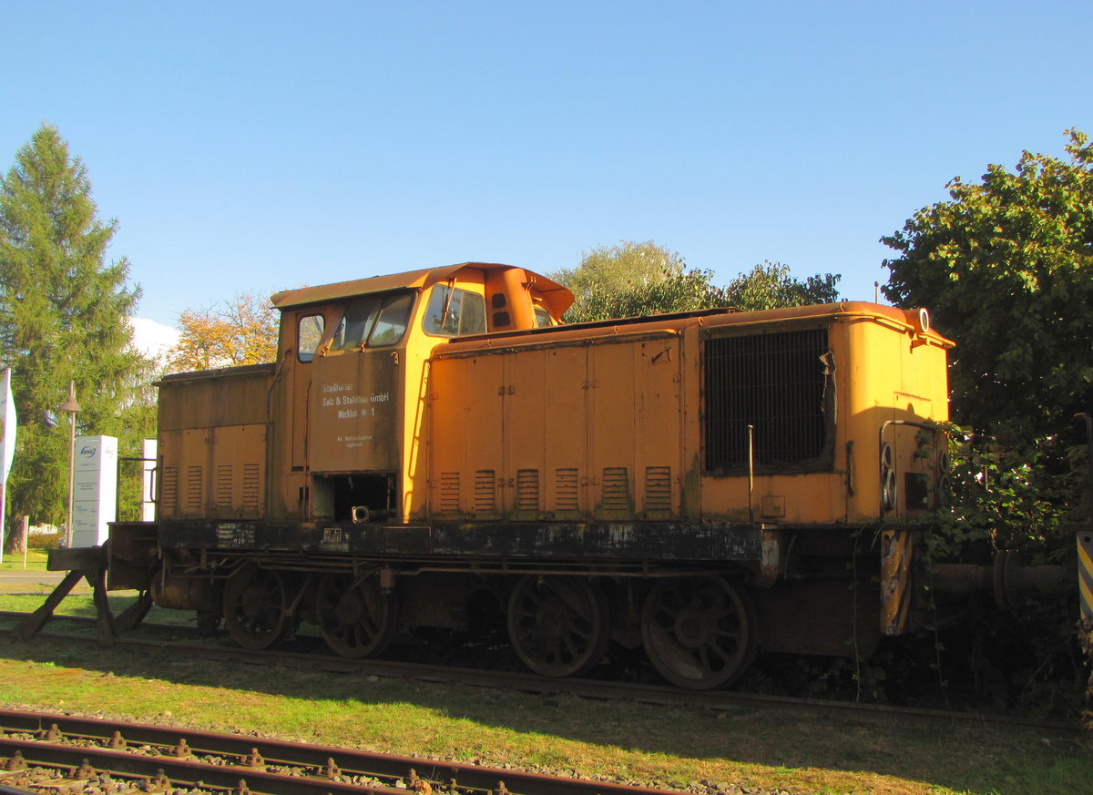 Staßfurter Salz- und Stahlbau Werklok 1 am 02.10.2016 bei der MaLoWa in Benndorf.