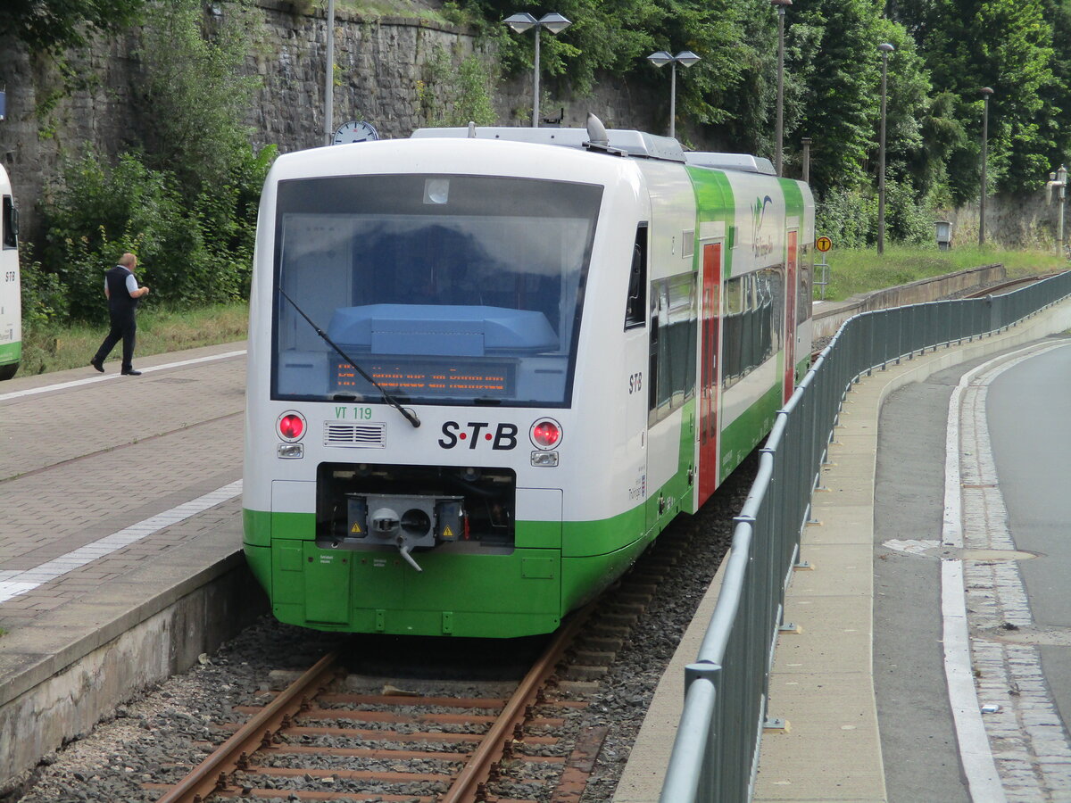 STB VT 119,am 01.September 2021,beim Richtungswechsel,in Lauscha.