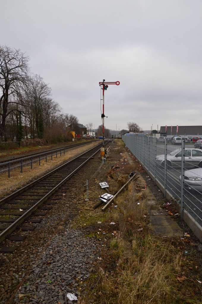 Stelldrähte, Schilder und ein Signal, so sah es in Weilerswist aus am Samstag den 23.1.2016