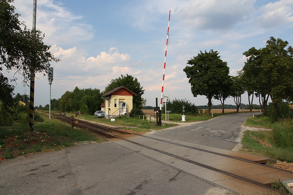 Stellwerk des Bahnhof Lomnice nad Luznice am 04.August 2018.