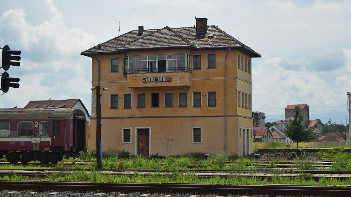 Stellwerk des Bahnhofs Sibiu aufgenommen am 29.07.2018.