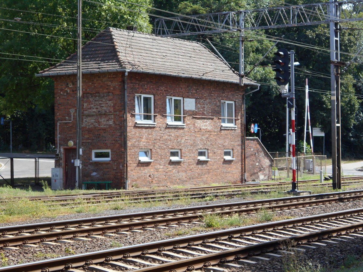 Stellwerk in Gryfino an der südlichen Ausfahrt am 11.August 2018.