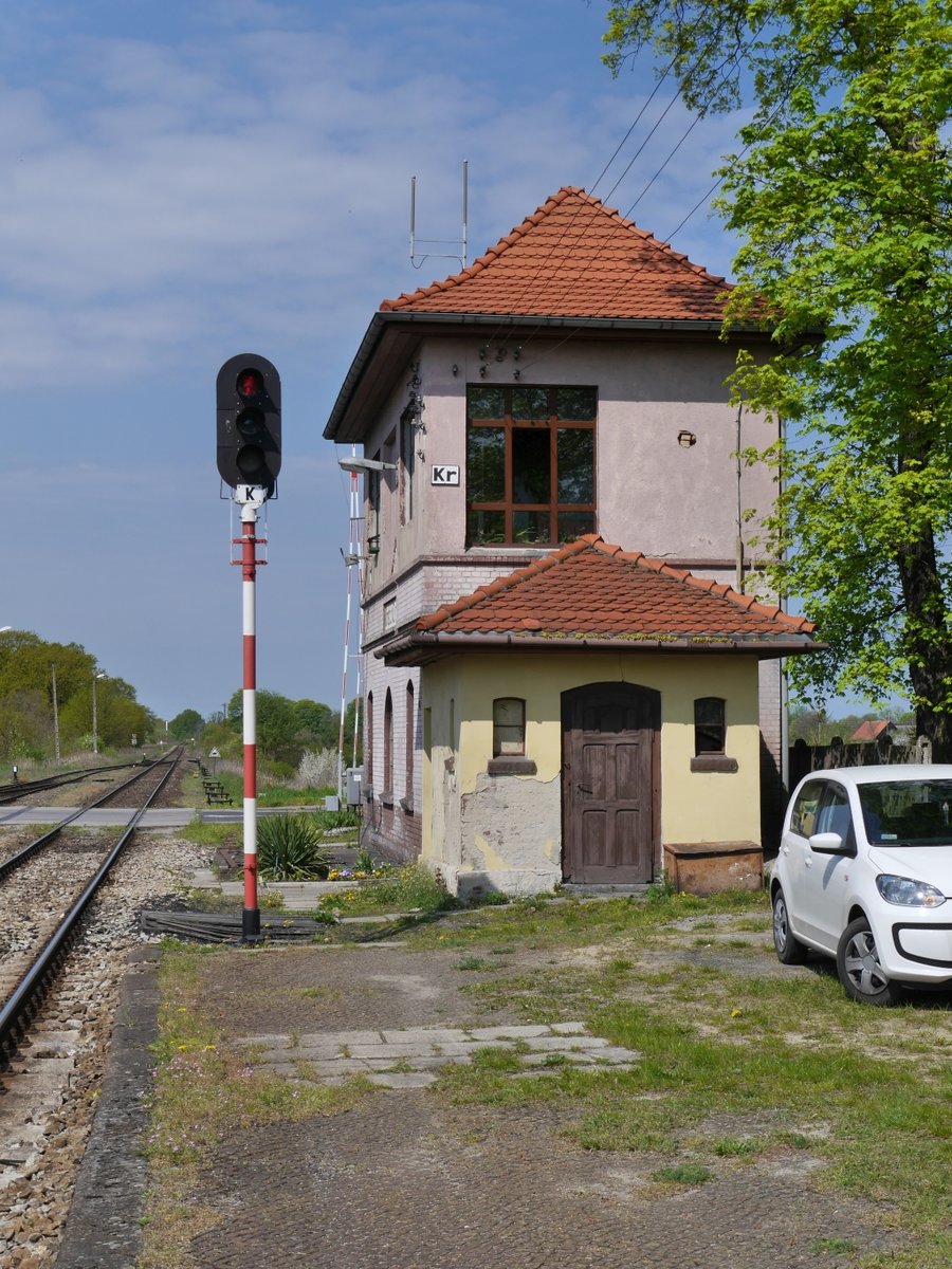 Stellwerk Kr in Crossen, Krosno Odrzańskie am 5.5.2016.