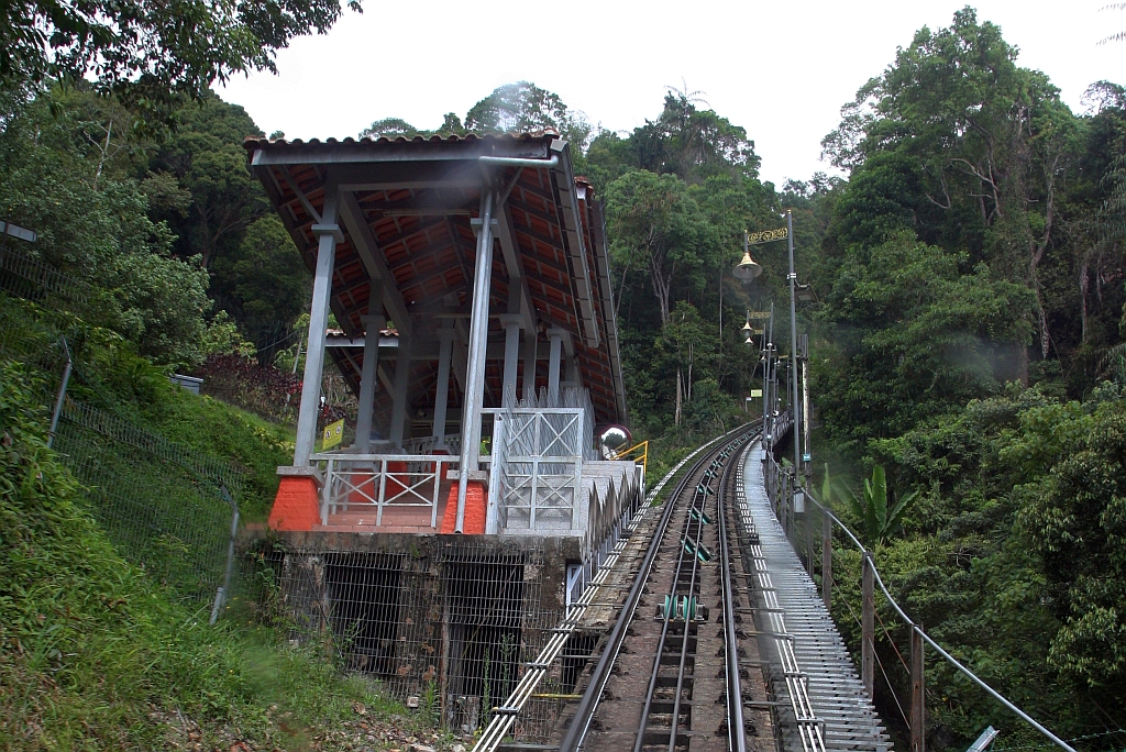 Stesen Viaduct der KBB (Keretapi Bukit Bendera / Penang Hill Railway) am 18.Februar 2025.