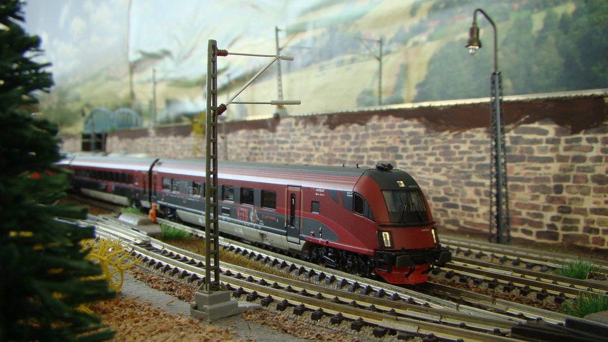 Steuerwagen railjet von Hobbytrain auf meiner Anlage 27.02.2017