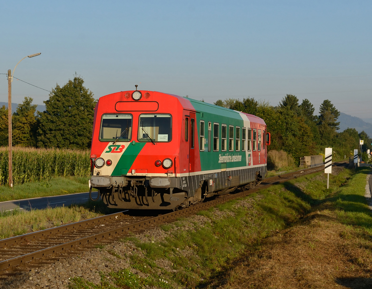 STLB 5047 402 war am Morgen des  29. August 2014 als S 31 von Weiz nach Graz Hauptbahnhof unterwegs, und wurde von mir in Messendorf nachgeschossen.
