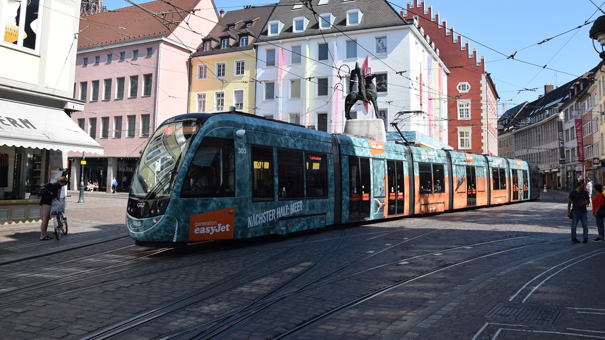 Straßenbahn CAF Urbos Nr. 303 - Aufnahme am 25.08.2019