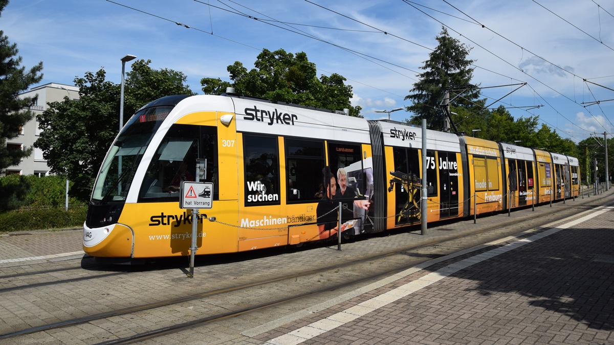 Straßenbahn CAF Urbos Nr. 307 - Aufnahme am 21.07.2019