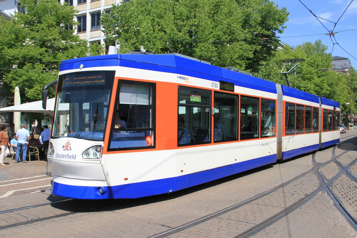Strassenbahn Darmstadt HEAG
Triebwagen 780
Luisenplatz
22/7/2022