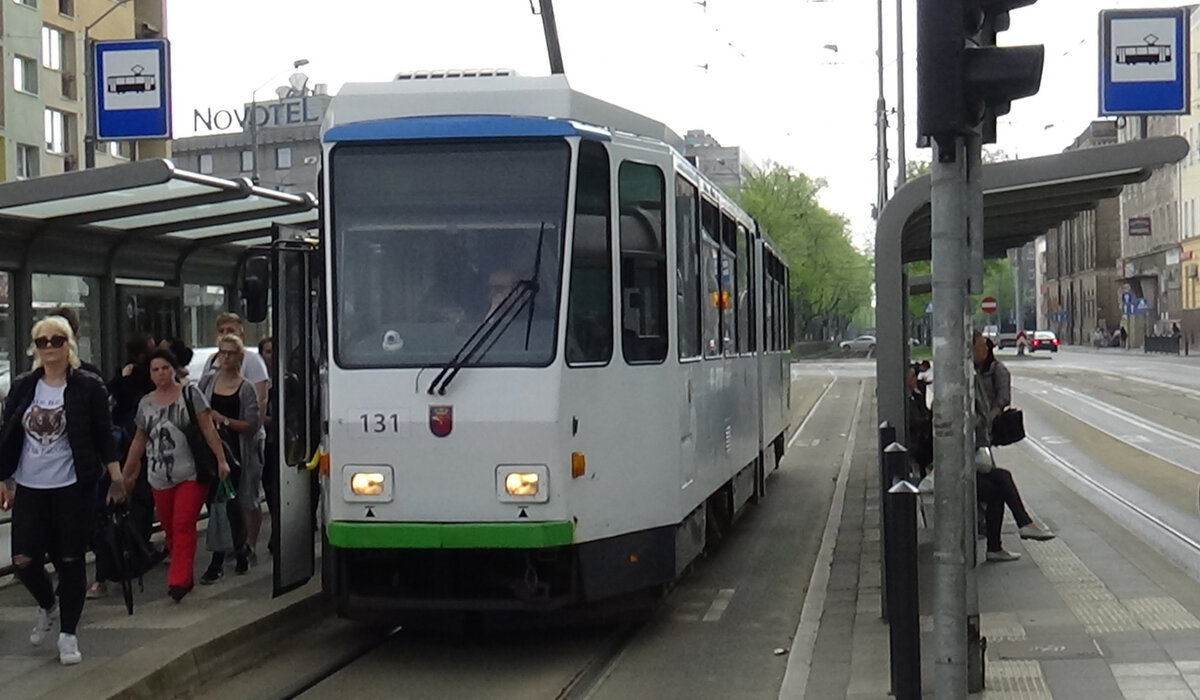 Straßenbahn Stettin mit TW 131. Ort unbekannt
Datum: 23.04.2018