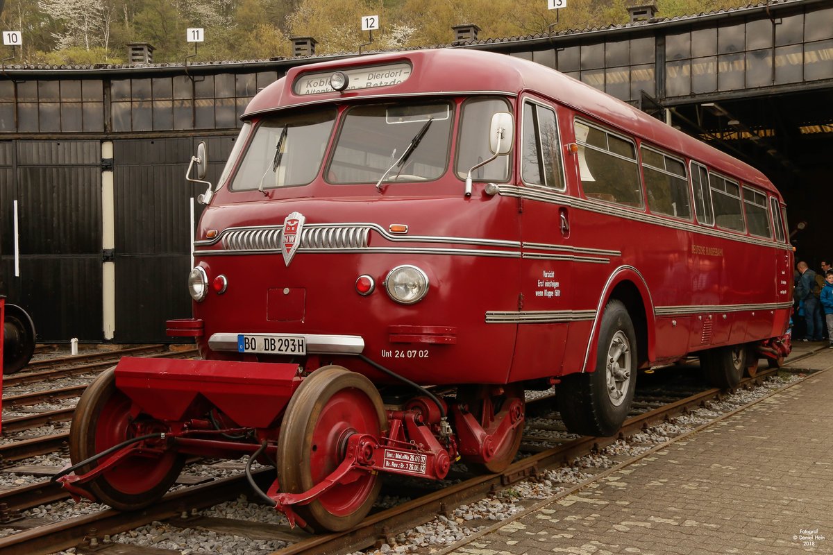Straßenschienenbus im Eisenbahnmuseum Bochum Dahlhausen, am 14.04.2018.