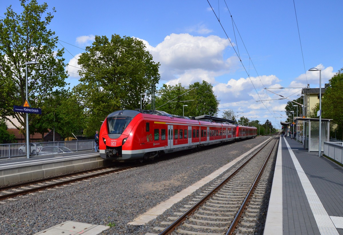 Streiktagbild aus Kleinenbroich, es zeigt den S8 Zug nach Mönchengladbach. 7.5.2015