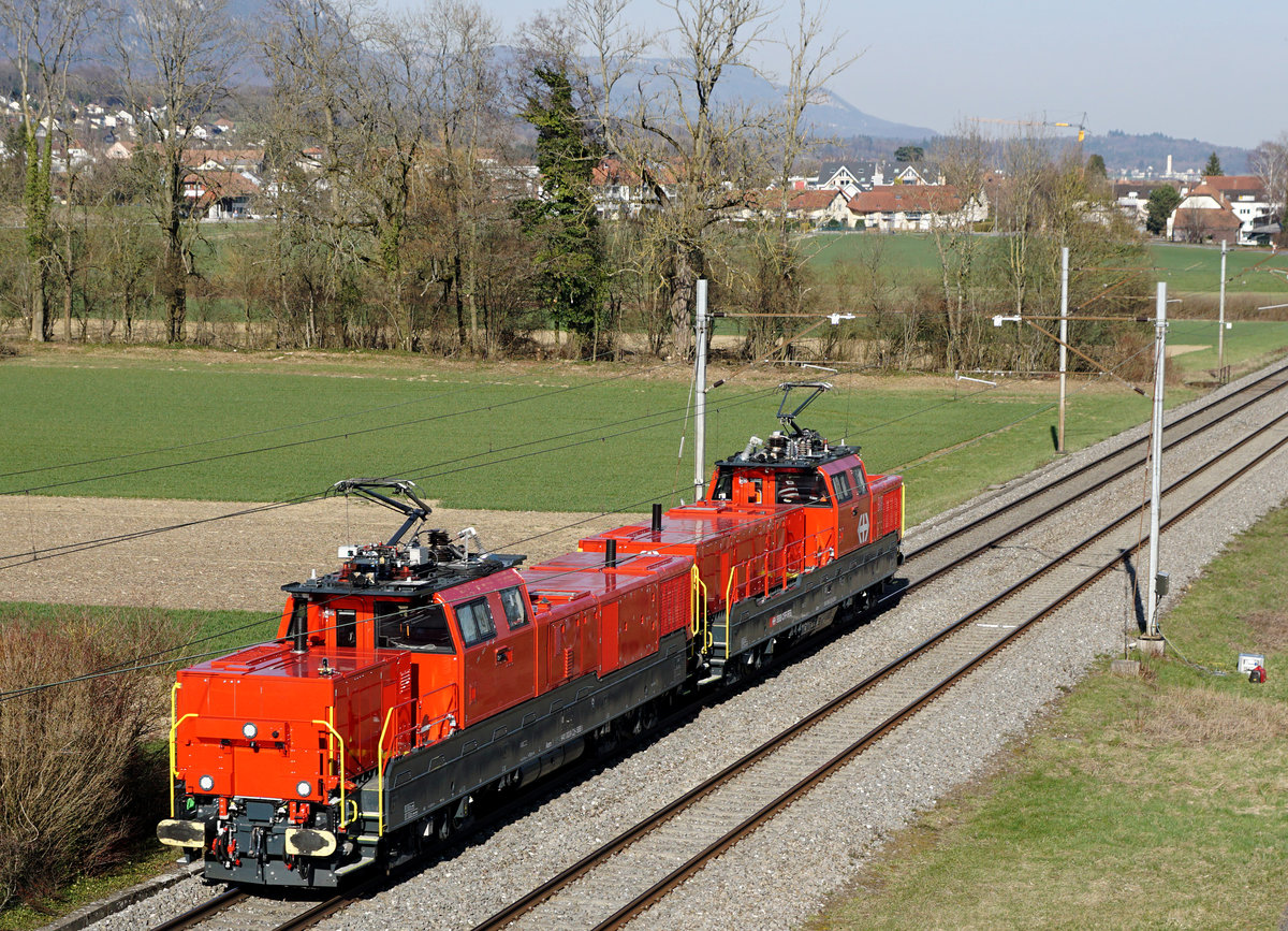 Stromabnehmer-Messfahrten Solothurn - Grenchen
mit Doppeltraktion Aem 940
vom 21. März 2019.
Foto: Walter Ruetsch
