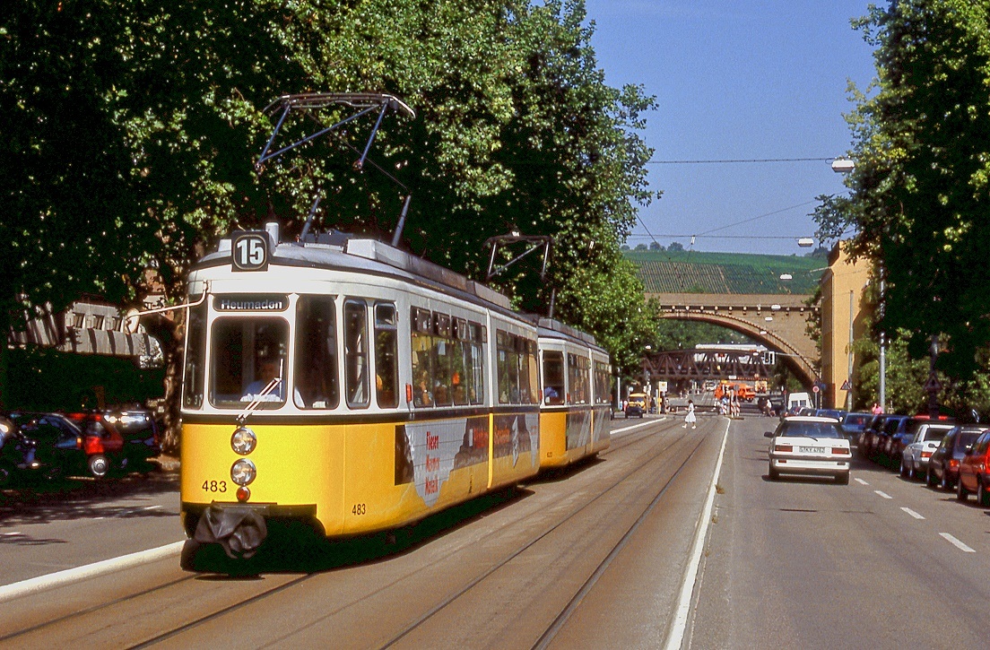 Stuttgart 483 + 623, Nordbahnhofstraße, 26.08.1991.