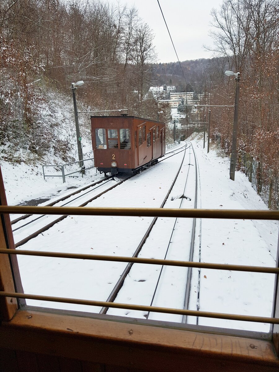 Stuttgarter Standseilbahn der SSB am 16.12.2022.