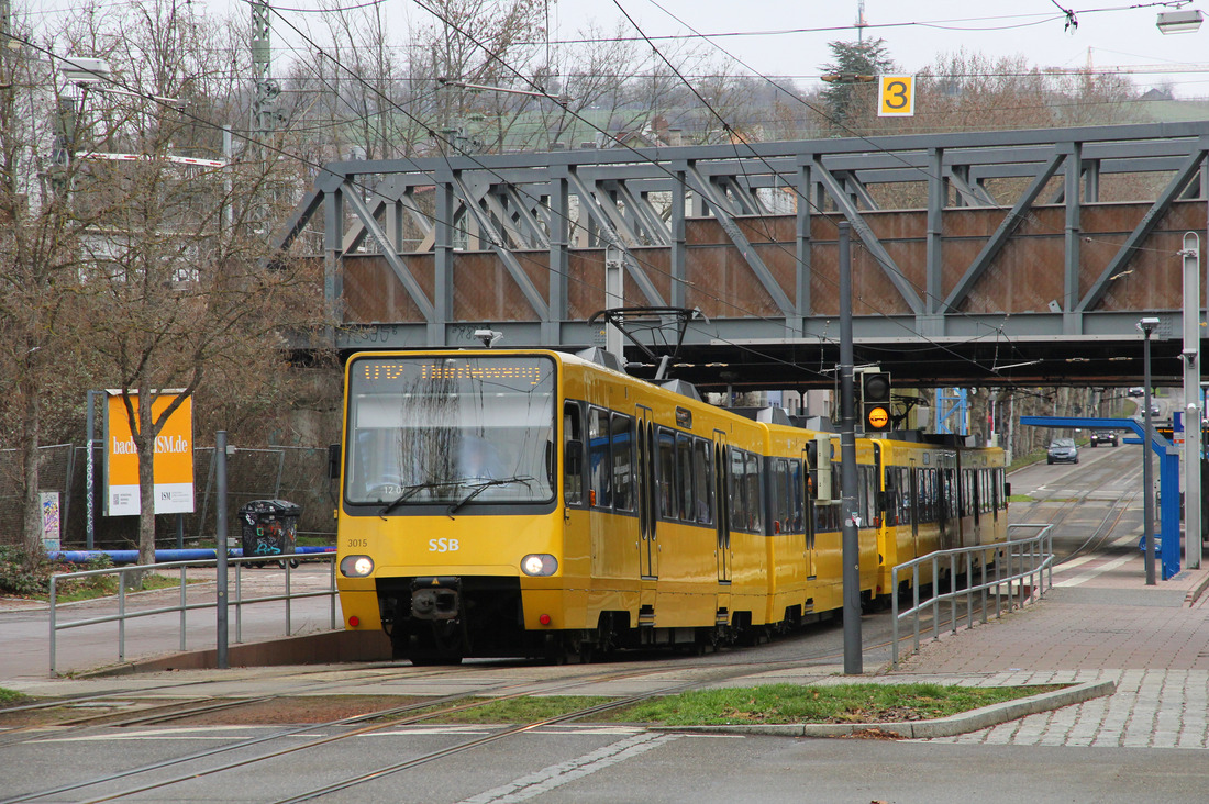 Stuttgarter Straßenbahnen AG 3015 + 3014 // Stuttgart // 5. März 2021
