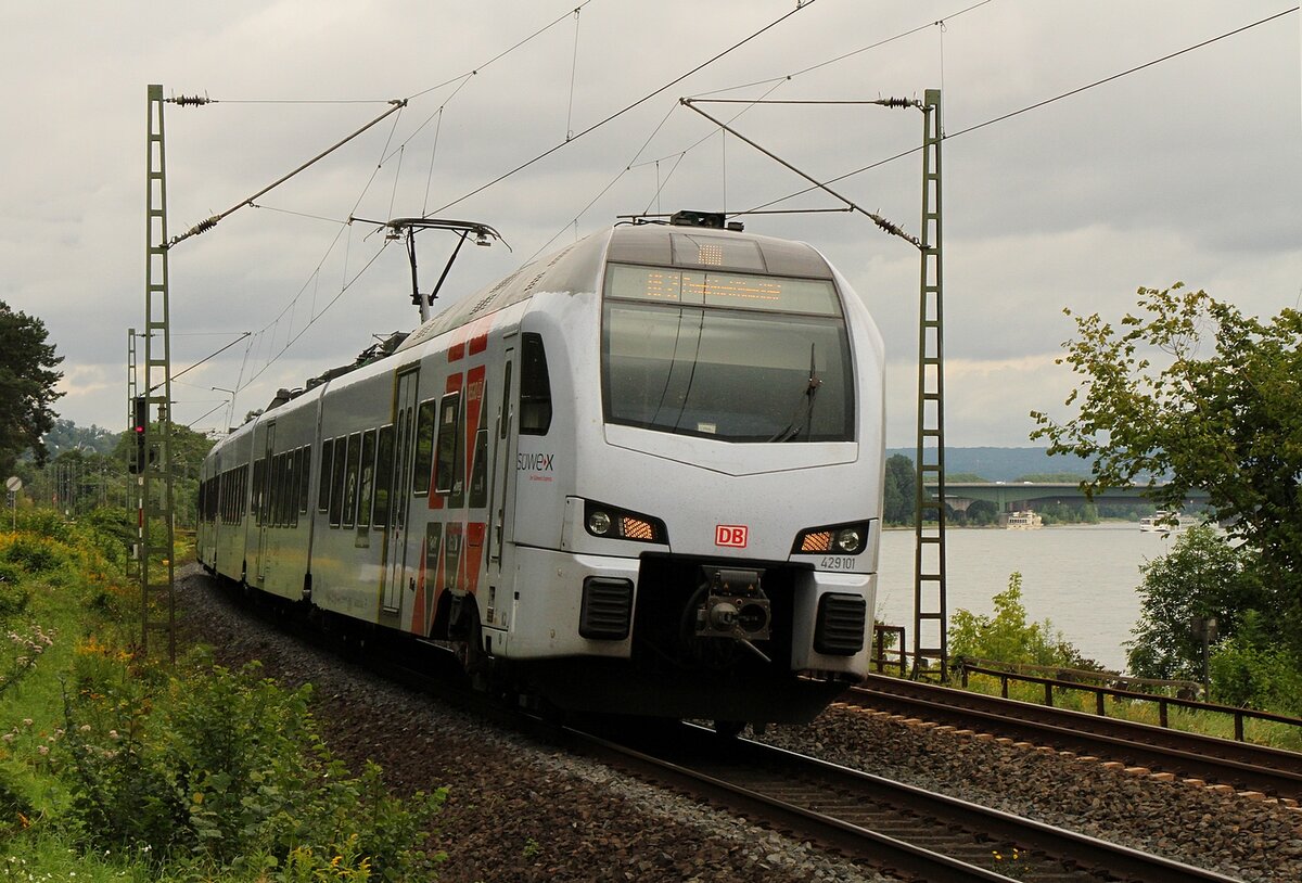 süwex 429 101 auf der linken Rheinseite bei Königsbach am 19.08.2021