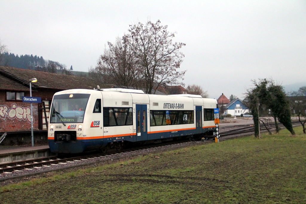 SWE 71705 mit VT 531 in Oberachern am frühen Morgen (22.02.2015)